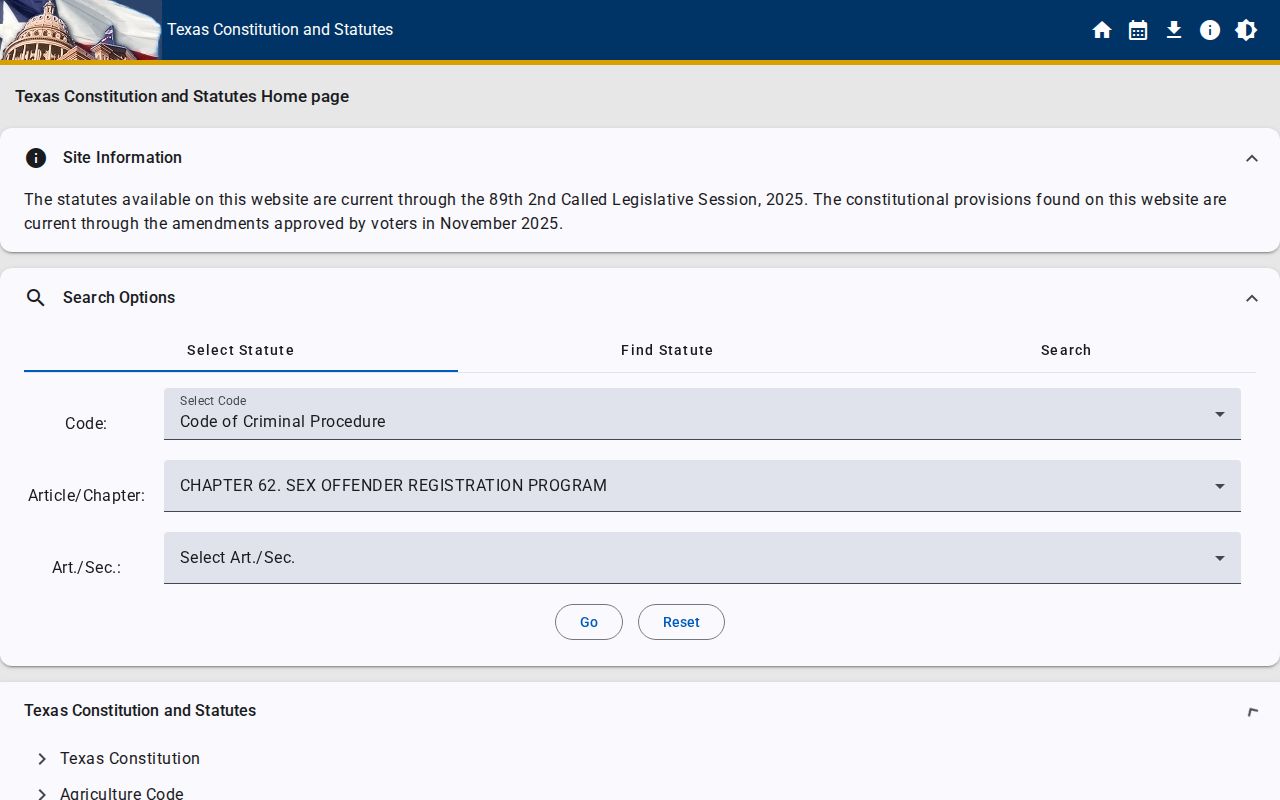 Texas Chapter 62 law for Polk County sex offender registry duties